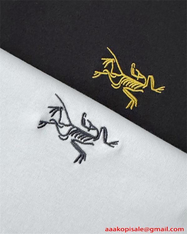 ホワイト ブラックアークテリクス コピー ARC'TERYX ミニマル 半袖Tシャツ シンプル 上品 軽量 快適