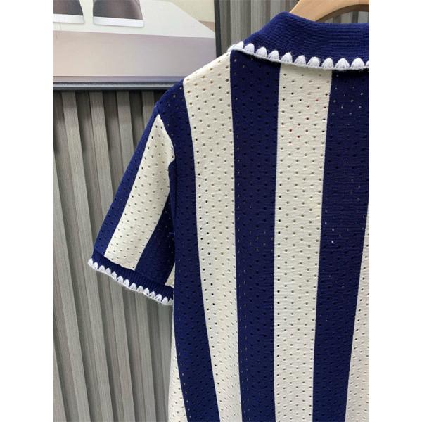 プレミアム LOEWE ロエベ コピー ニットポロシャツ ストライプ ハーフジップ 上品