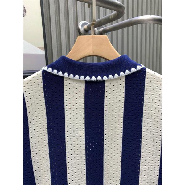 プレミアム LOEWE ロエベ コピー ニットポロシャツ ストライプ ハーフジップ 上品