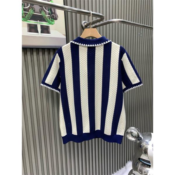 プレミアム LOEWE ロエベ コピー ニットポロシャツ ストライプ ハーフジップ 上品