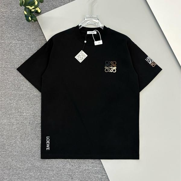 LOEWE ロエベ コピー 半袖Tシャツ 刺繍 クルーネック ミニマル 2026新作