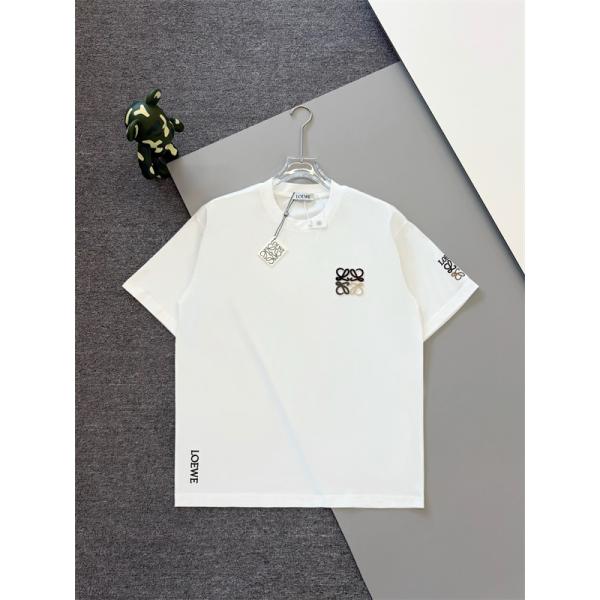 LOEWE ロエベ コピー 半袖Tシャツ 刺繍 クルーネック ミニマル 2026新作