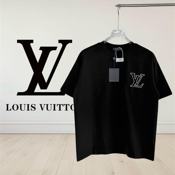 半袖Tシャツ ワンポイント刺繍 クルーネック ミニマル定番モデル LOUIS VUITTON ルイヴィトン コピー