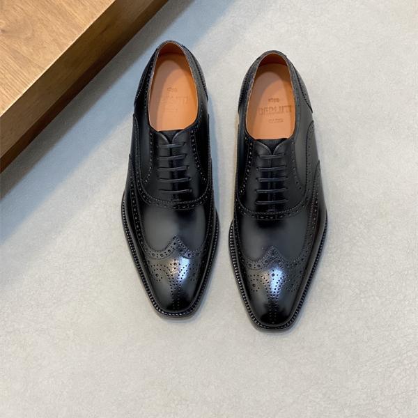 2026春モデル 革靴 ウィングチップ 本革 ブラック Berluti ベルルッティ スーパーコピー ドレスシューズ