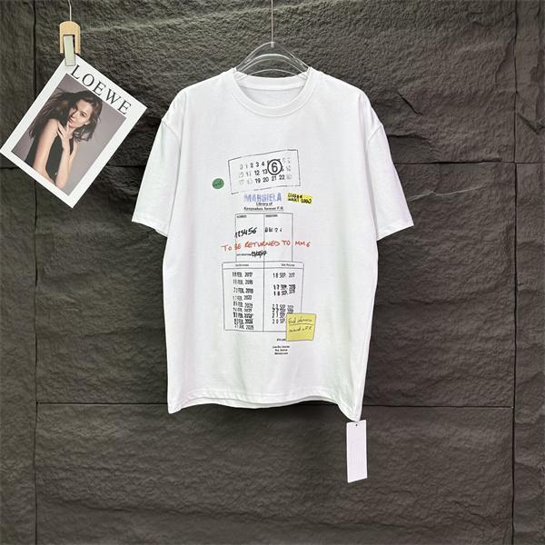Maison Margiela メゾン マルジェラ コピー Tシャツ 半袖 プリントT クルーネック ホワイト カジュアル