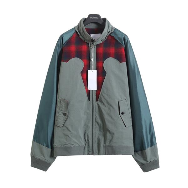  2026新作 Maison Margiela メゾン マルジェラ 偽物 ジャケット チェック切替 ジップアップ ライトアウター 春秋