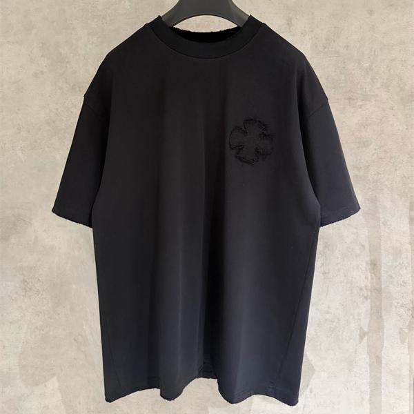 Tシャツ 半袖 CHROME HEARTS クロムハーツ コピー 無地 注目の新作 刺繍 オーバーサイズ ブラック
