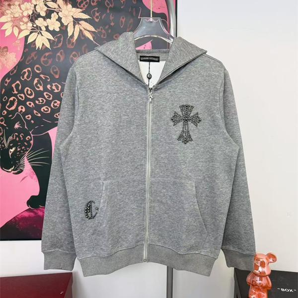 CHROME HEARTS クロムハーツ 偽物 パーカー ジップパーカー スウェット フーディー 数量限定 グレー