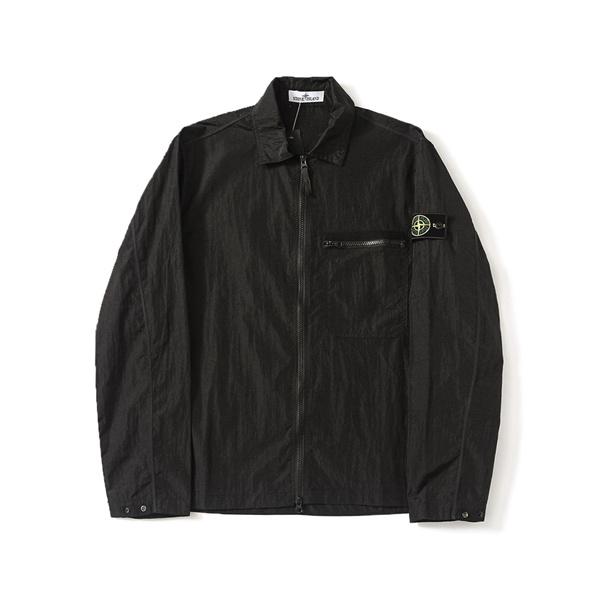 ジャケット メンズ 本革 ジップアップ ブラック STONE ISLAND ストーンアイランド コピー