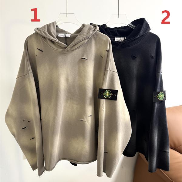 パーカー オーバーサイズ ダメージ加工 STONE ISLAND ストーンアイランド スーパーコピー ストリート