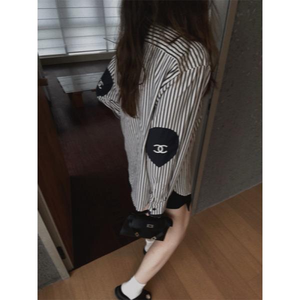 CHANEL新作❤シャネルシャツコピーストライプエレガントレディースファッション逸品