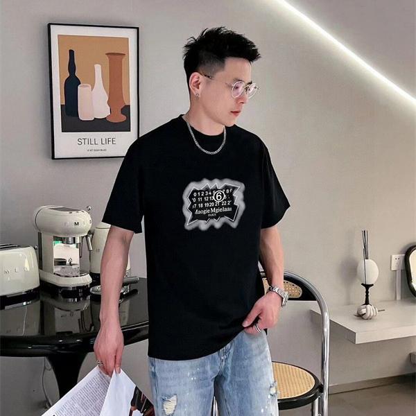Maison Margiela メゾン マルジェラ コピー 半袖Tシャツ モード雰囲気 プリント ゆったり 夏トップス