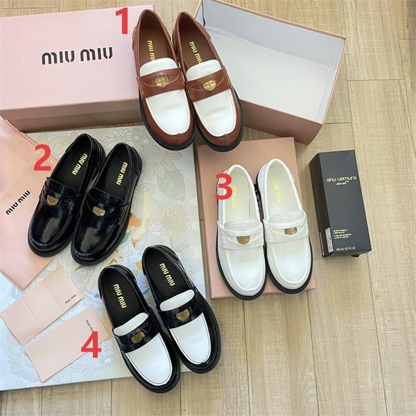 ローファー MIUMIU ミュウミュウ コピー レディース 上品クラシック 厚底ソール 通学 通勤