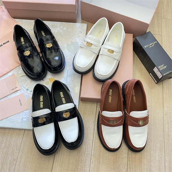 ローファー MIUMIU ミュウミュウ コピー レディース 上品クラシック 厚底ソール 通学 通勤