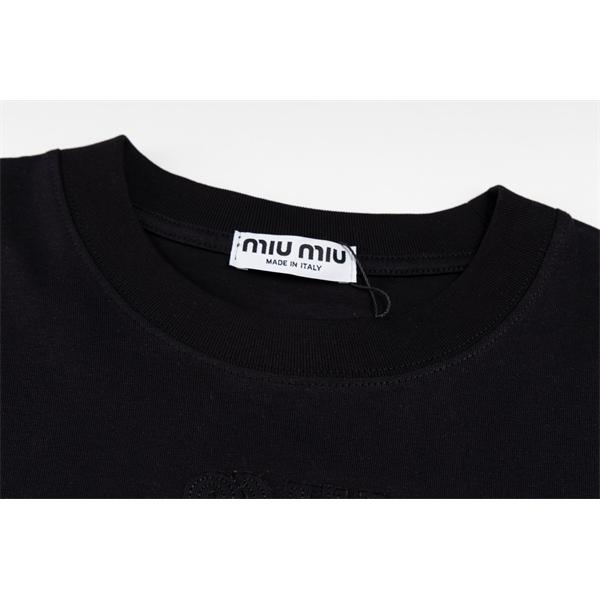 長袖Tシャツ MIUMIU ミュウミュウ コピー ゆったりシルエット カジュアル ロングTシャツ