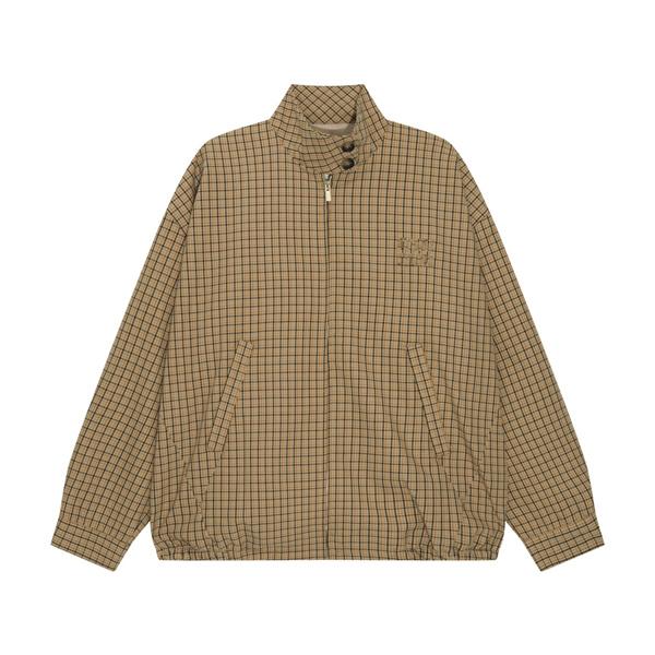 MIUMIU ミュウミュウ コピー チェックジャケット レトロ格子柄 ジップアップ ゆったり