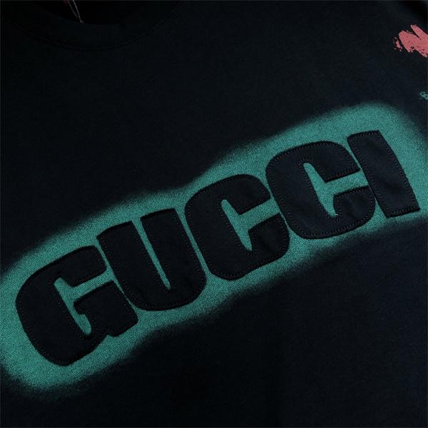 今季売れ筋 GUCCI グッチ コピー 半袖Tシャツ プリント ワイドシルエット 通気生地 