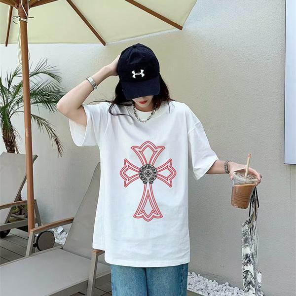 2026新作 注目上昇 半袖Tシャツ クロスグラフィック カジュアル CHROME HEARTS クロムハーツ コピー