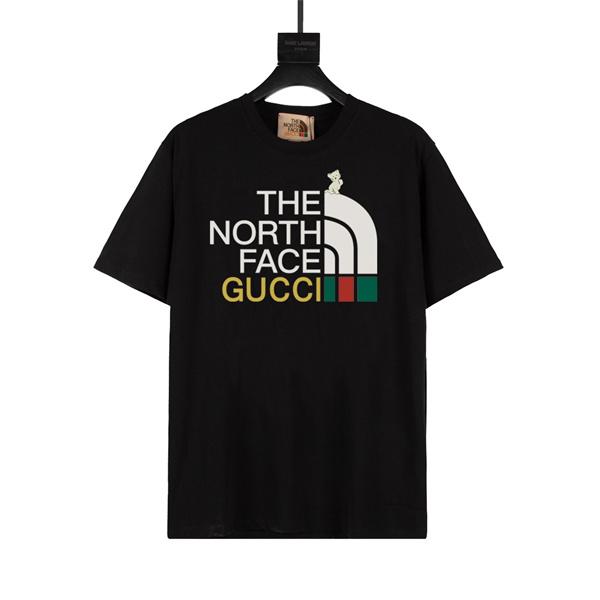 今季大本命 ブラック アウトドア ストリート トレンド GUCCI　THE NORTH FACE グッチ コピー 半袖Tシャツ