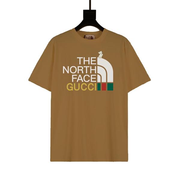 今季大本命 ブラック アウトドア ストリート トレンド GUCCI　THE NORTH FACE グッチ コピー 半袖Tシャツ