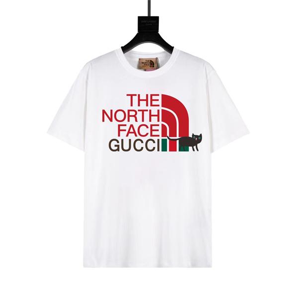 今季大本命 ブラック アウトドア ストリート トレンド GUCCI　THE NORTH FACE グッチ コピー 半袖Tシャツ
