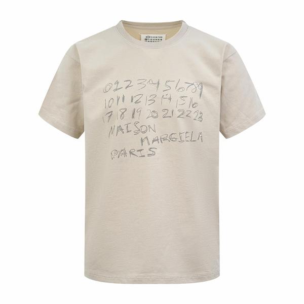 Maison Margiela メゾン マルジェラ コピー 話題集中 ベージュ アートテイスト モードカジュアル 半袖Tシャツ