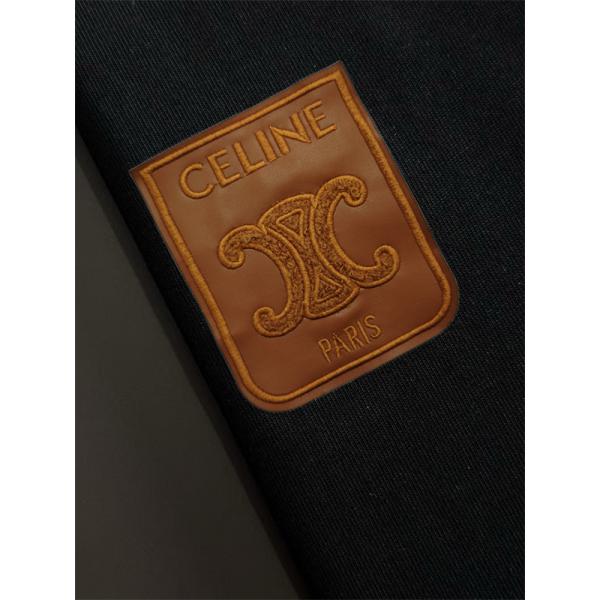 注目上昇 ホワイト レザーロゴパッチ 洗練 カジュアル CELINE セリーヌ コピー 半袖Tシャツ