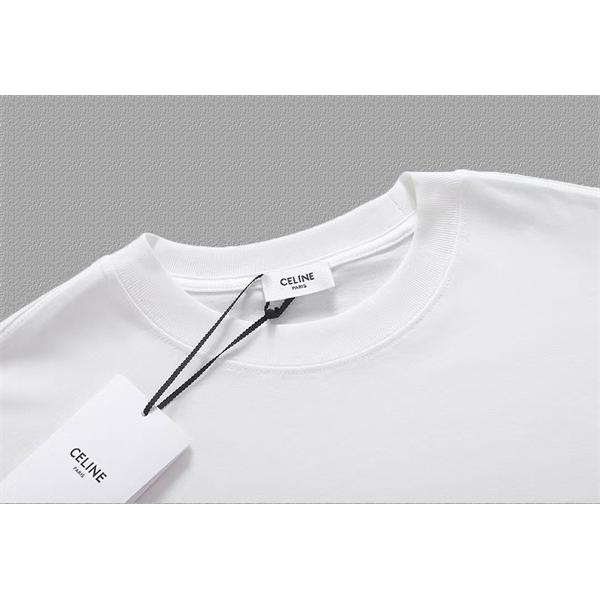 注目 ホワイト カレッジロゴ カジュアル 爽やか 半袖Tシャツ CELINE セリーヌ コピー