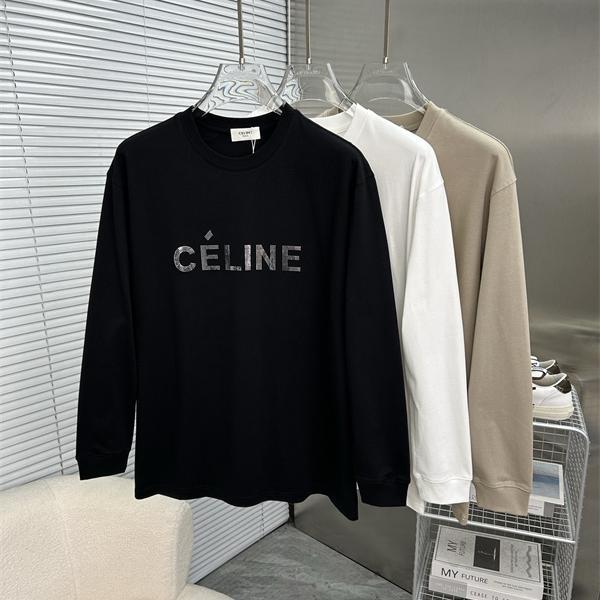 話題 ブラック ロゴデザイン ミニマル 快適 CELINE セリーヌ コピー 長袖Tシャツ