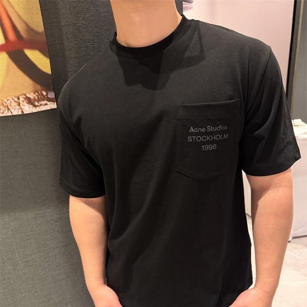 ポケット刺繍ロゴ Tシャツ 半袖 ブラック ベーシック ミニマル ACNE STUDIOS アクネ ストゥディオズ スーパーコピー