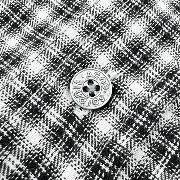 定番 格子柄 アクネ ストゥディオズ シャツ 長袖 ホワイトブラック クラシック ACNE STUDIOS スーパーコピー
