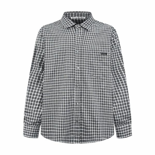 定番 格子柄 アクネ ストゥディオズ シャツ 長袖 ホワイトブラック クラシック ACNE STUDIOS スーパーコピー