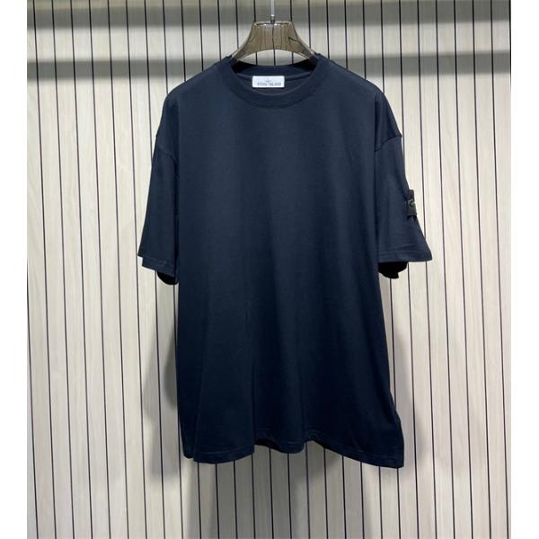 STONE ISLAND  コピー 限定 シンプル ストーンアイランド Tシャツ ネイビー ワンポイントワッペン 半袖