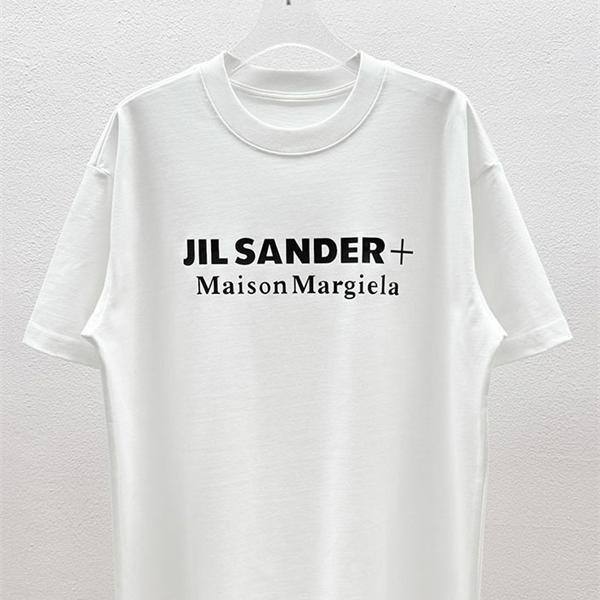 JIL SANDER ロゴ Tシャツ Mサイズ ジルサンダー　マルジェラ 期間限定 ダブルロゴ ジルサンダー Tシャツ ホワイト 半袖