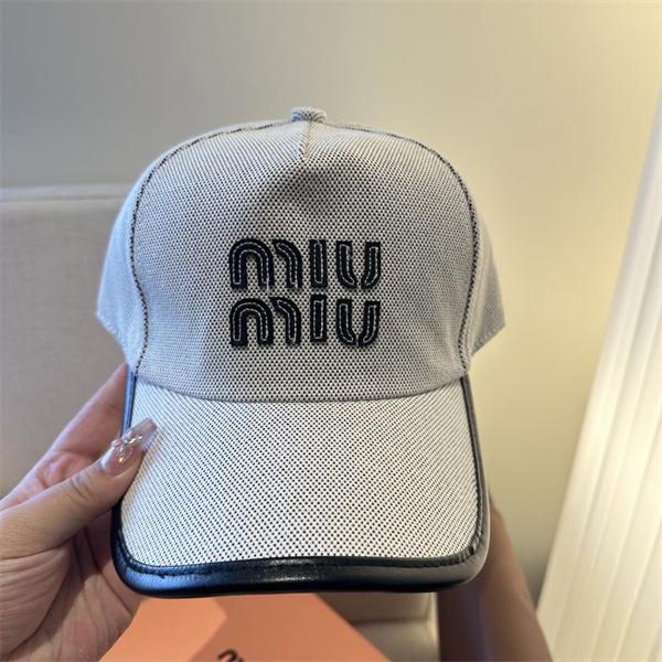 ミュウミュウ ブラックライン グレーキャップ 刺繍ロゴ MIUMIU 半カジュアル モードスタイル スーパーコピー