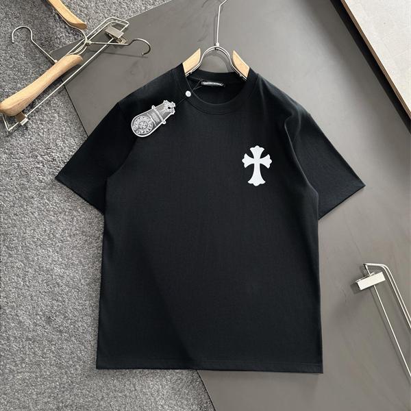 クロムハーツ コピー 定番 ワンポイント CHROME HEARTS ホワイト 半袖 Tシャツ シンプル 洗練