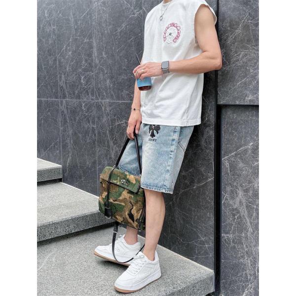 入手困難 CHROME HEARTS クロス刺繍 クロムハーツ コピー ノースリーブ ブラック タンクトップ 夏主役