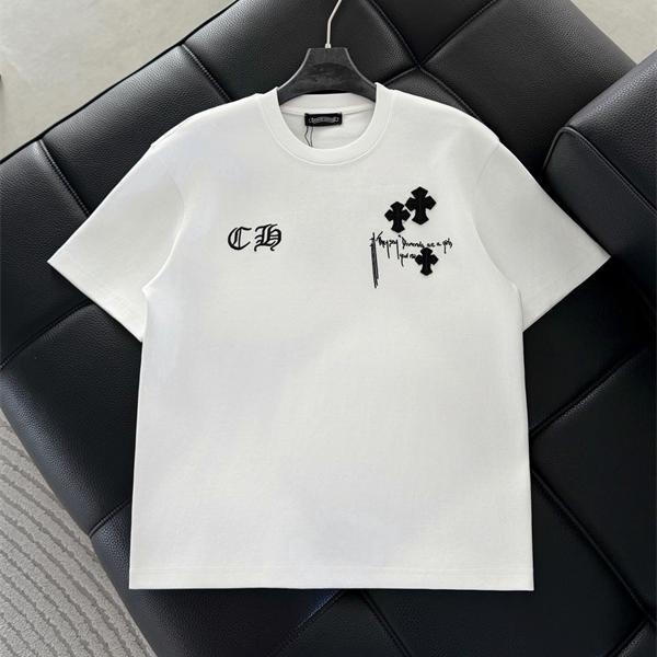 クロムハーツ スーパーコピー 高見え ホワイト 半袖 Tシャツ モード系 洗練 クール CHROME HEARTS ストリート映え