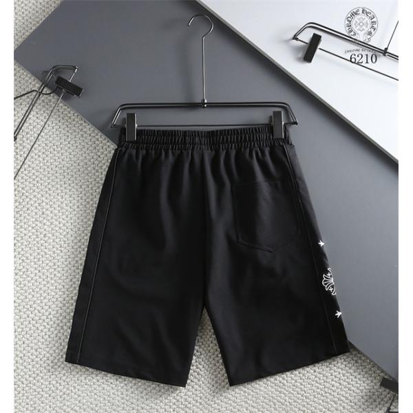 プレミアム クロムハーツ コピー 刺繍 ハーフパンツ ブラック ストリート 高級感 CHROME HEARTS 