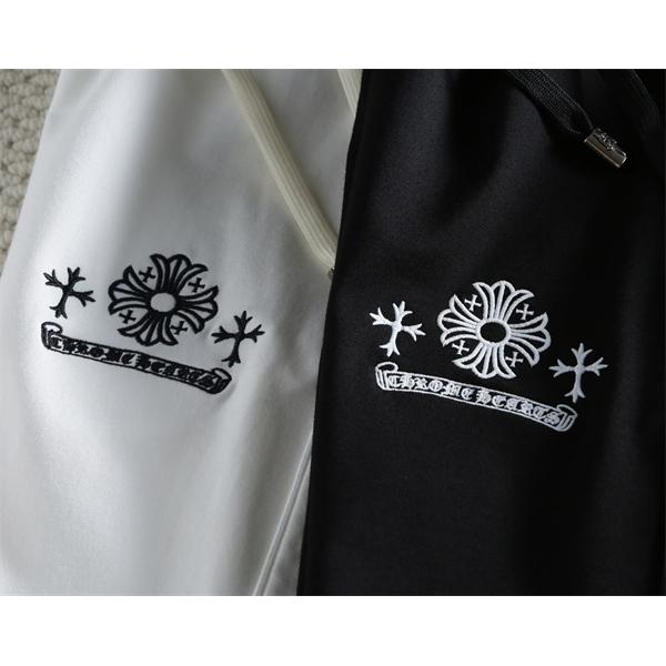 プレミアム クロムハーツ コピー 刺繍 ハーフパンツ ブラック ストリート 高級感 CHROME HEARTS 