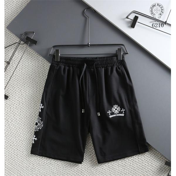 プレミアム クロムハーツ コピー 刺繍 ハーフパンツ ブラック ストリート 高級感 CHROME HEARTS 
