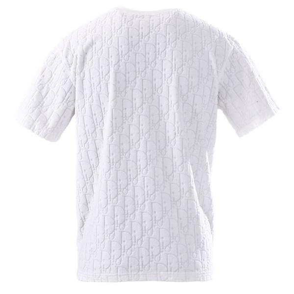 人気 ディオール モノグラム総柄 半袖Tシャツ ホワイト エンボス加工 Dior スーパーコピー 高級感 モード 