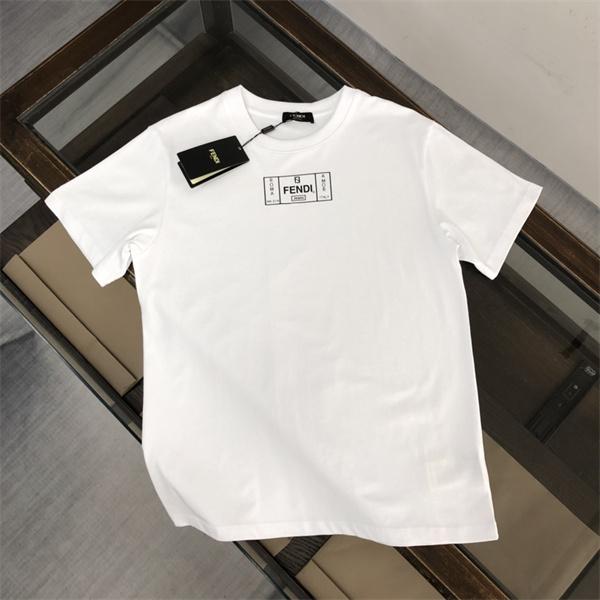FENDI 洗練 スクエアロゴ フェンディ コピー ホワイト 半袖 Tシャツ ミニマル シンプル きれいめ