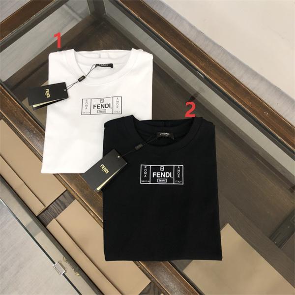 FENDI 洗練 スクエアロゴ フェンディ コピー ホワイト 半袖 Tシャツ ミニマル シンプル きれいめ