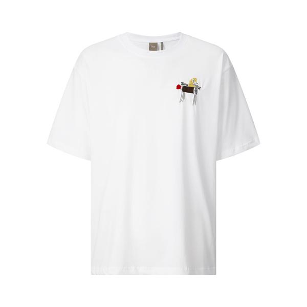 人気 刺繍 半袖 Tシャツ DIOR ホワイト グレー クルーネック シンプル スーパーコピー 高級感 ディオール