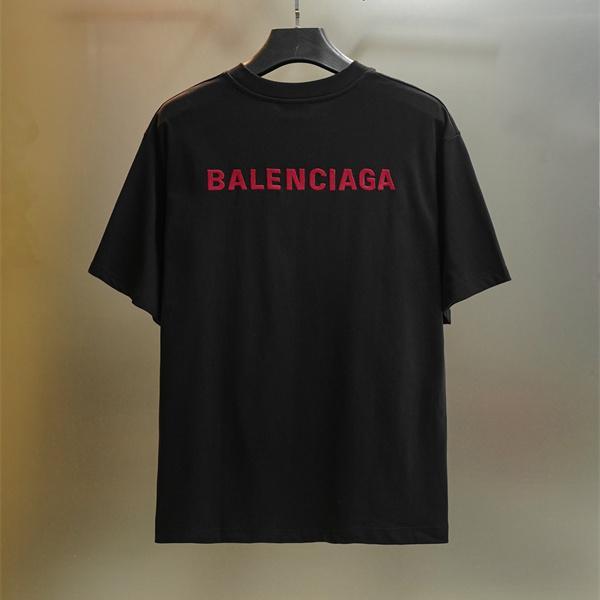 BALENCIAGA 半袖Tシャツ 刺繍 ワンポイント バレンシアガ 偽物 洗練 ベーシック 上品 快適