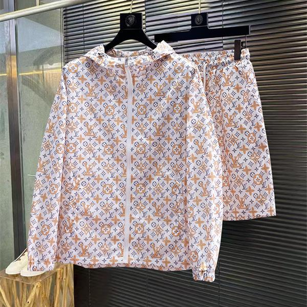 LOUIS VUITTON セットアップ ルイヴィトン スーパーコピー 幾何柄 清涼感 紫外線カット リラックス ビーチ 