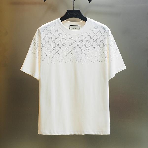 GUCCI 半袖Tシャツ 上品 グッチ スーパーコピー ミニマル 高級感 シンプル 通気性 大人カジュアル