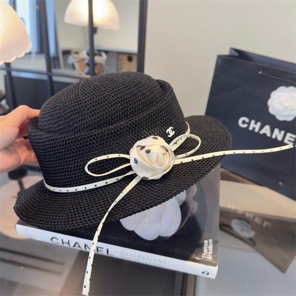 レディース ハット CHANEL 上品 エレガント 軽量 通気性 つば広 日よけ おしゃれ シャネル 偽物