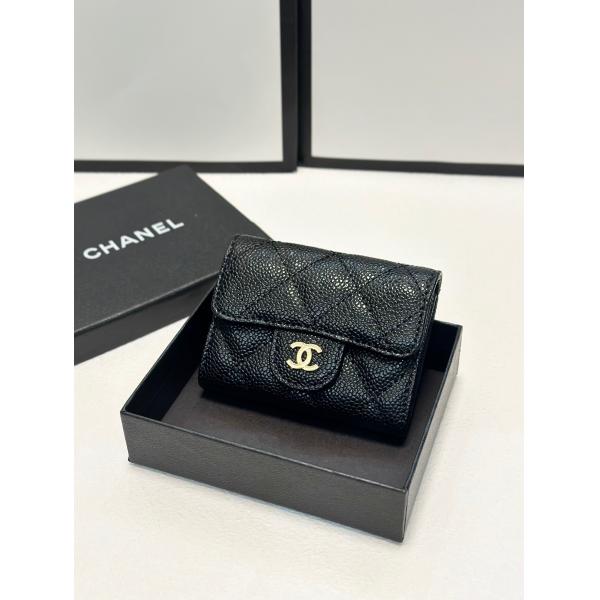 コインケース シャネル  スーパーコピー  ブラック レザー 小さめ ミニ財布 高級感 CHANEL